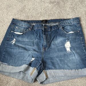 ellos Blue Distressed Jean Shorts size 20